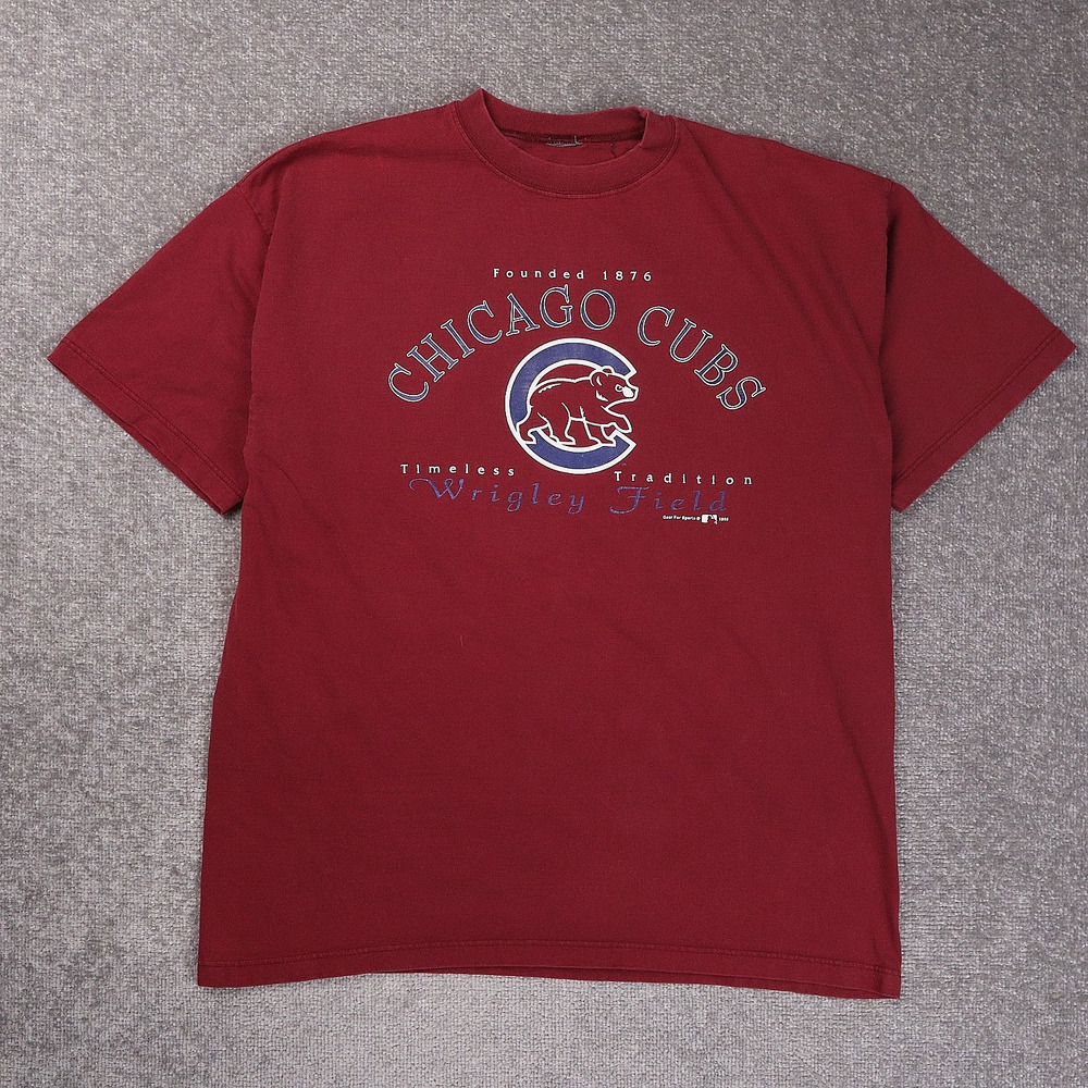 Vintage 90s Chicago Cubs Baseball Wrigley Field XL Red Short Sleeve T-Shirt